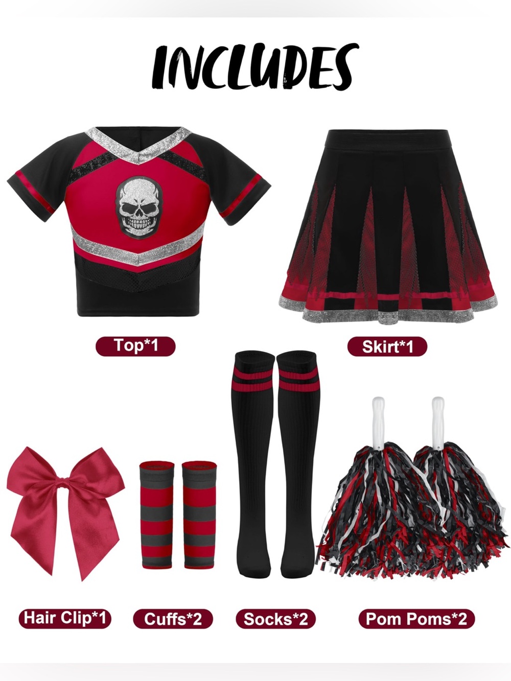 Spooktacular Creations Halloween Cheerleader Costume NIP Size: M - Picture 5 of 15